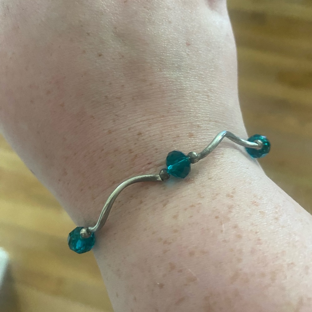 Silver and Teal Bracelet